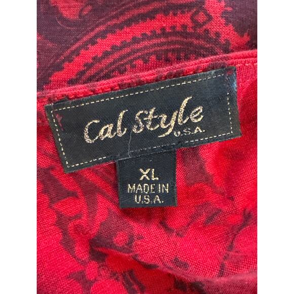 Y2K Red Floral Lace Top Blouse XL Fairy Fairycore Fairygoth Tunic Asymmetrical - Picture 5 of 6